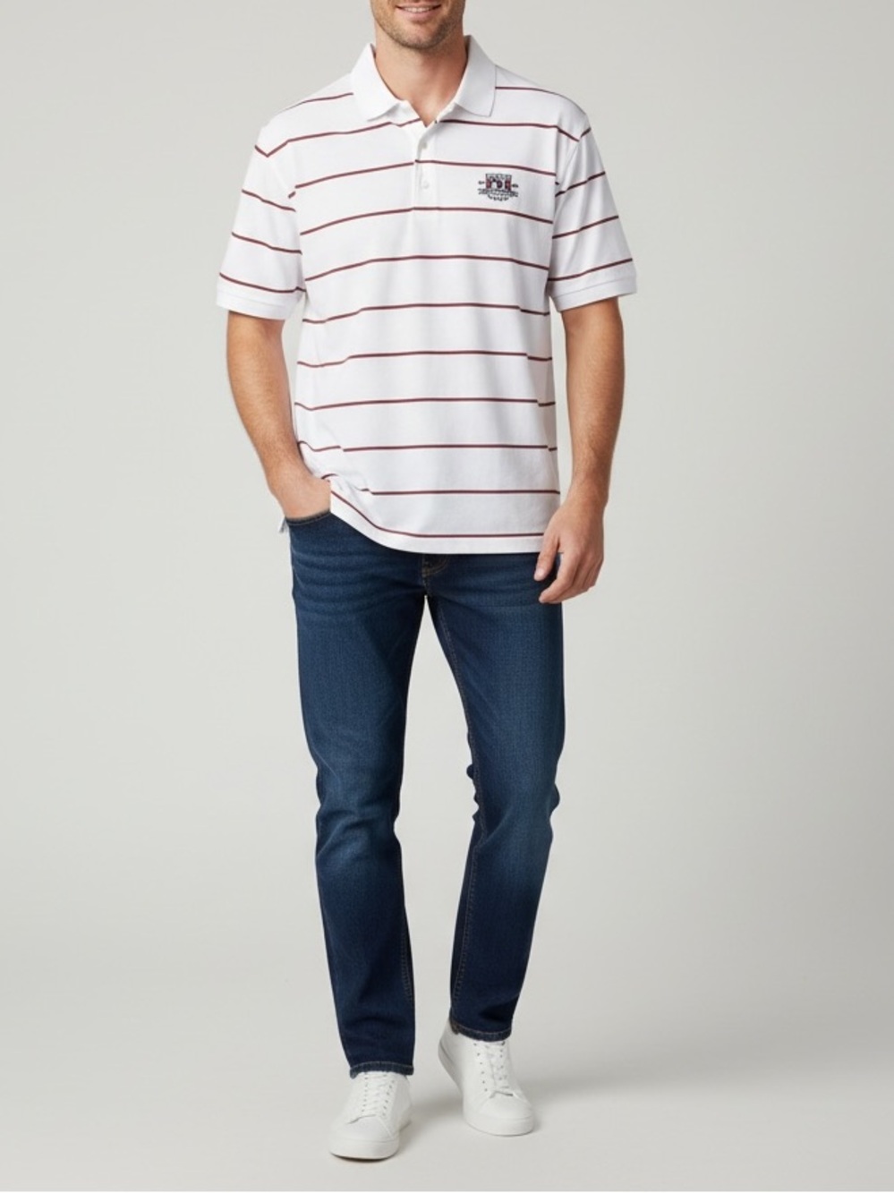 Pebble Beach | LIKE NEW striped shirt sleeve golf polo men’s size large
